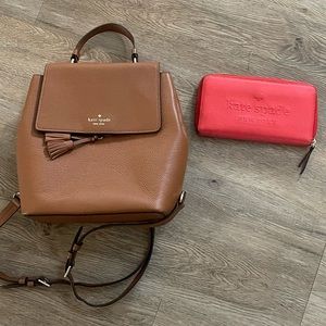 Kate Spade backpack purse and wallet